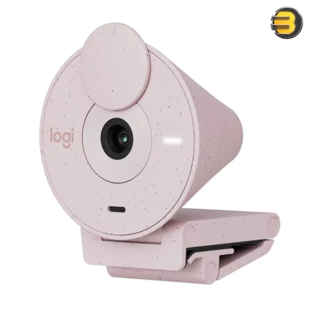 Logitech Brio 300 1080p USB-C Webcam with Privacy Shutter - Rose - Tashqila Logitech Brio 300 1080p USB-C Webcam with Privacy Shutter - Rose - Tashqila